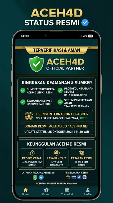 Tampilan kanal resmi aceh4d