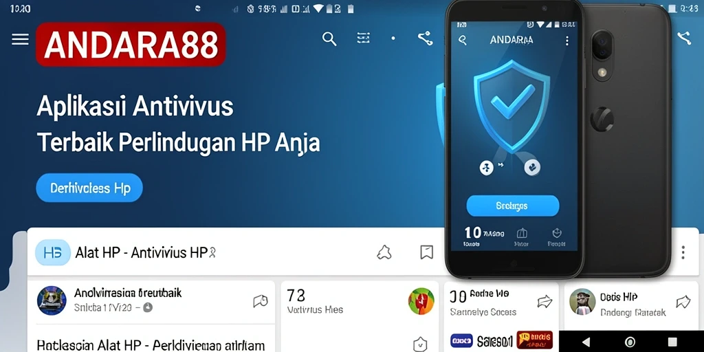 Tampilan antarmuka utama ANDARA88 dengan fitur pemindaian antivirus.