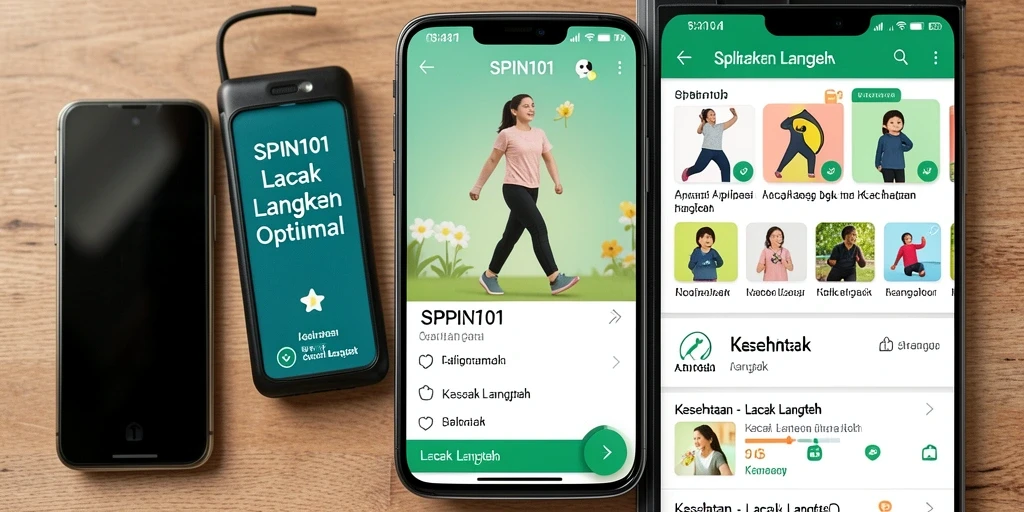 Tampilan antarmuka SPIN101 yang menampilkan fitur Lacak Langkah.