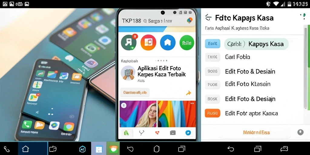 Tampilan antarmuka pengguna TKP188 dengan efek foto kertas kaca.